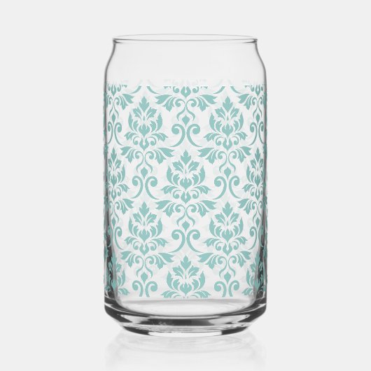Feuille Damask Blauwgroen Pattern Blikvorm Glas (Rechts)