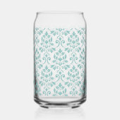 Feuille Damask Blauwgroen Pattern Blikvorm Glas (Links)