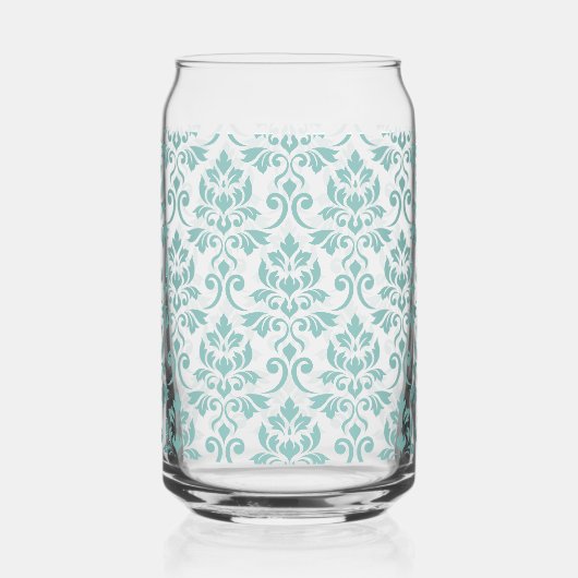 Feuille Damask Blauwgroen Pattern Blikvorm Glas (Links)