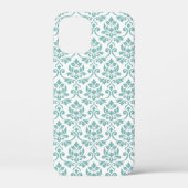 Feuille Damask Blauwgroen Pattern Case-Mate iPhone Case (Achterkant)