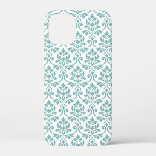 Feuille Damask Blauwgroen Pattern Case-Mate iPhone Case (Achterkant)
