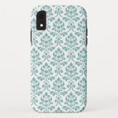 Feuille Damask Blauwgroen Pattern Case-Mate iPhone Case (Achterkant)