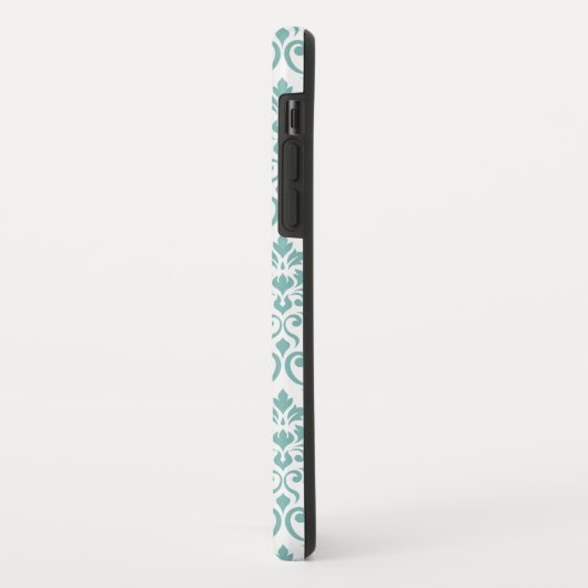 Feuille Damask Blauwgroen Pattern Case-Mate iPhone Case (Achterkant/links)