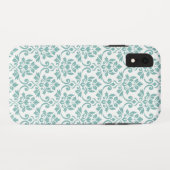 Feuille Damask Blauwgroen Pattern Case-Mate iPhone Case (Achterkant (horizontaal))