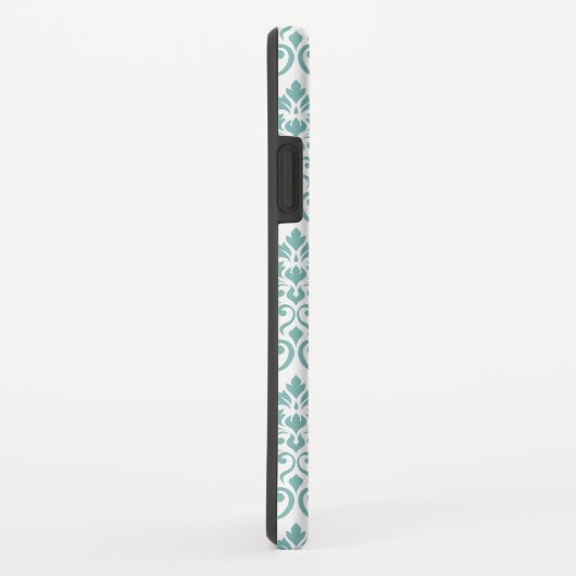 Feuille Damask Blauwgroen Pattern Case-Mate iPhone Case (Achterkant/rechts)