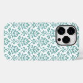 Feuille Damask Blauwgroen Pattern Case-Mate iPhone Case (Achterkant (horizontaal))