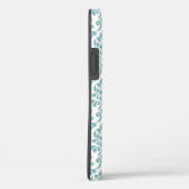 Feuille Damask Blauwgroen Pattern Case-Mate iPhone Case (Achterkant / Rechts)