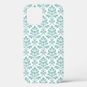Feuille Damask Blauwgroen Pattern Case-Mate iPhone Case (Achterkant)