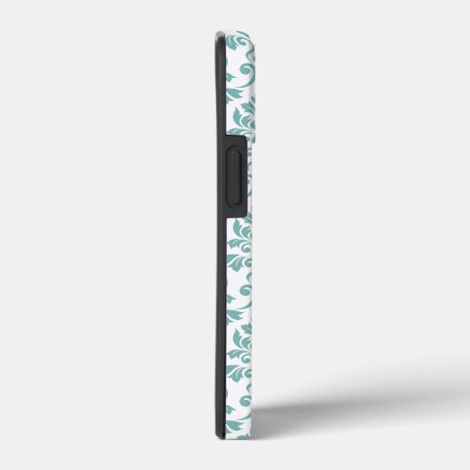 Feuille Damask Blauwgroen Pattern Case-Mate iPhone Case (Achterkant / Rechts)