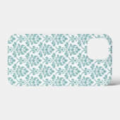 Feuille Damask Blauwgroen Pattern Case-Mate iPhone Case (Achterkant (horizontaal))