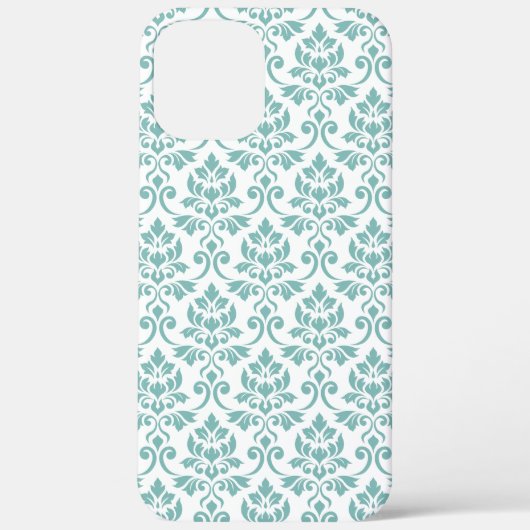 Feuille Damask Blauwgroen Pattern Case-Mate iPhone Case (Achterkant)