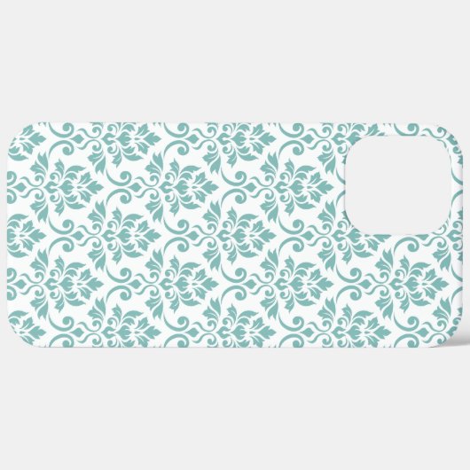 Feuille Damask Blauwgroen Pattern Case-Mate iPhone Case (Achterkant (horizontaal))