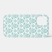 Feuille Damask Blauwgroen Pattern Case-Mate iPhone Case (Achterkant (horizontaal))