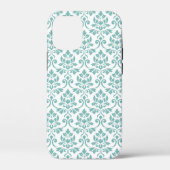 Feuille Damask Blauwgroen Pattern Case-Mate iPhone Case (Achterkant)