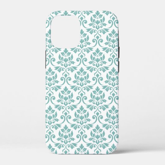 Feuille Damask Blauwgroen Pattern Case-Mate iPhone Case (Achterkant)