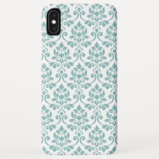 Feuille Damask Blauwgroen Pattern Case-Mate iPhone Case (Achterkant)