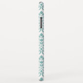 Feuille Damask Blauwgroen Pattern Case-Mate iPhone Case (Achterkant/rechts)