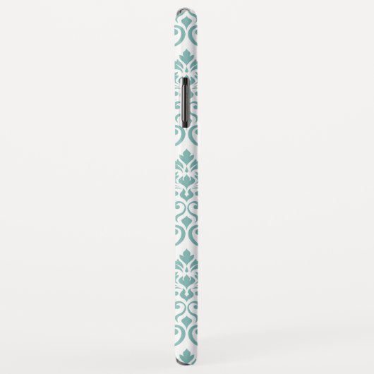 Feuille Damask Blauwgroen Pattern Case-Mate iPhone Case (Achterkant/rechts)