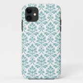 Feuille Damask Blauwgroen Pattern Case-Mate iPhone Case (Achterkant)