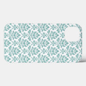 Feuille Damask Blauwgroen Pattern Case-Mate iPhone Case (Achterkant (horizontaal))