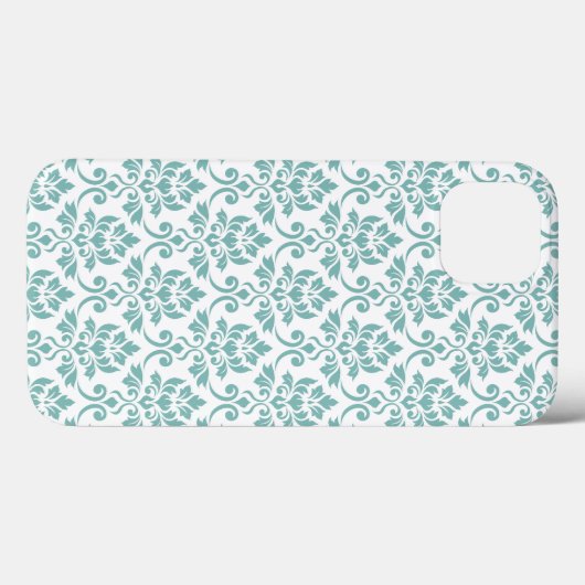 Feuille Damask Blauwgroen Pattern Case-Mate iPhone Case (Achterkant (horizontaal))