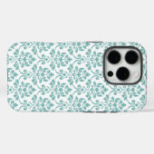Feuille Damask Blauwgroen Pattern Case-Mate iPhone Case (Achterkant (horizontaal))