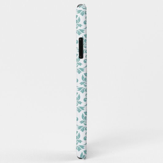 Feuille Damask Blauwgroen Pattern Case-Mate iPhone Case (Achterkant/rechts)