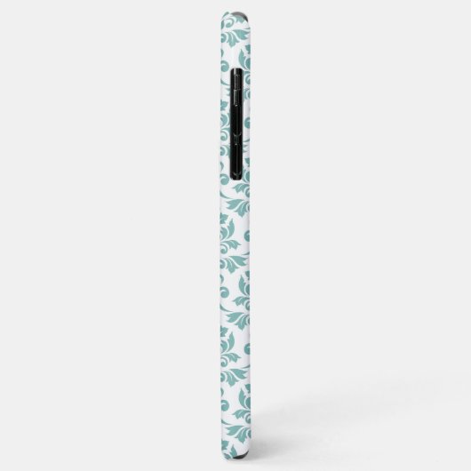 Feuille Damask Blauwgroen Pattern Case-Mate iPhone Case (Achterkant/links)