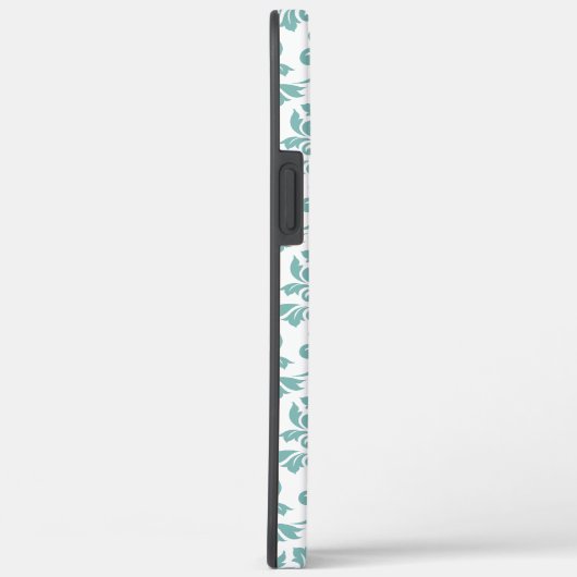 Feuille Damask Blauwgroen Pattern Case-Mate iPhone Case (Achterkant / Rechts)