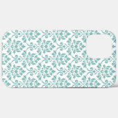 Feuille Damask Blauwgroen Pattern Case-Mate iPhone Case (Achterkant (horizontaal))