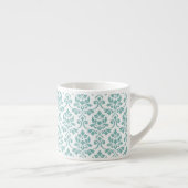 Feuille Damask Blauwgroen Pattern Espresso Kop (Rechts)
