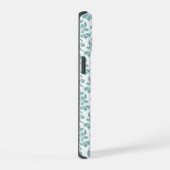Feuille Damask Blauwgroen Pattern iPhone 15 Case (Rechterkant)
