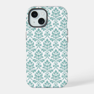 Feuille Damask Blauwgroen Pattern iPhone 15 Case