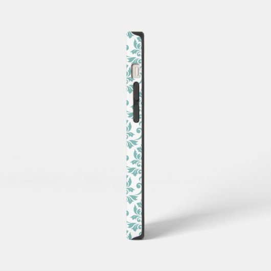 Feuille Damask Blauwgroen Pattern iPhone Hoesje (Linkerkant)