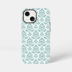 Feuille Damask Blauwgroen Pattern iPhone 13 Mini Hoesje