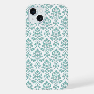 Feuille Damask Blauwgroen Pattern iPhone 15 Plus Case