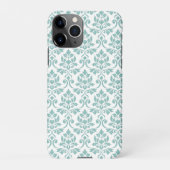 Feuille Damask Blauwgroen Pattern iPhone Hoesje (Achterkant)