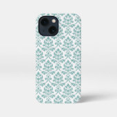 Feuille Damask Blauwgroen Pattern iPhone Hoesje (Achterkant)