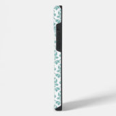 Feuille Damask Blauwgroen Pattern iPhone Hoesje (Linkerkant)