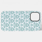 Feuille Damask Blauwgroen Pattern iPhone Hoesje (Achterkant horizontaal)
