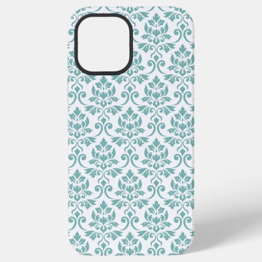 Feuille Damask Blauwgroen Pattern iPhone Hoesje (Achterkant)