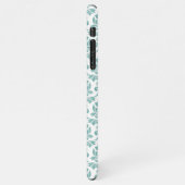 Feuille Damask Blauwgroen Pattern iPhone Hoesje (Linkerkant)