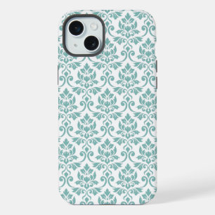 Feuille Damask Blauwgroen Pattern iPhone 15 Plus Case