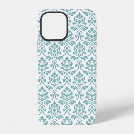 Feuille Damask Blauwgroen Pattern iPhone Hoesje (Achterkant)