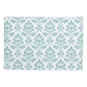 Feuille Damask Blauwgroen Pattern Kussensloop (Achterkant)
