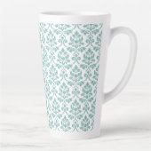 Feuille Damask Blauwgroen Pattern Latte Mok (Rechts)