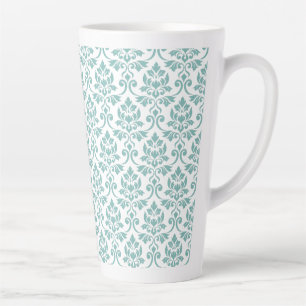 Feuille Damask Blauwgroen Pattern Latte Mok
