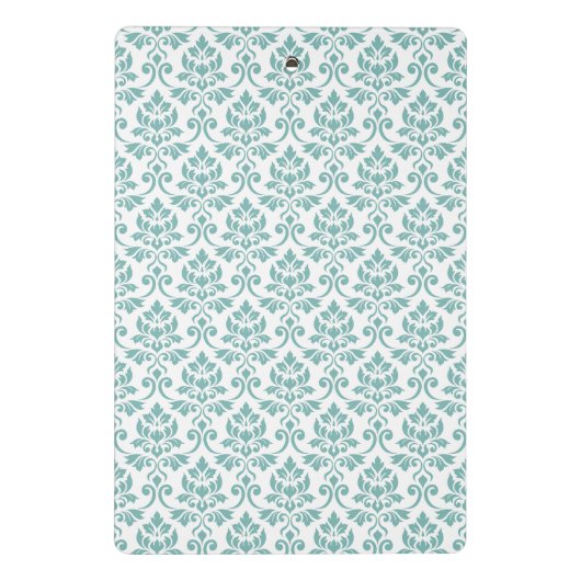 Feuille Damask Blauwgroen Pattern Mini Klembord (Achterkant)
