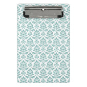 Feuille Damask Blauwgroen Pattern Mini Klembord (Voorkant)