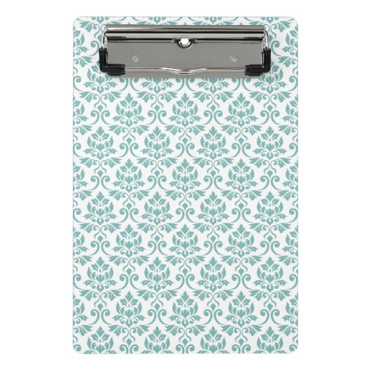 Feuille Damask Blauwgroen Pattern Mini Klembord (Voorkant)